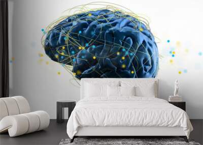 intelligence brain ai digtal 3d artificial intelligence Wall mural