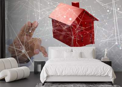 Model of the house and digital iot Wall mural