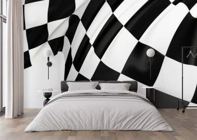 motor sport finish flag concept 3d Wall mural