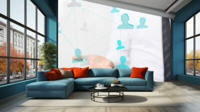 network abstract Wall mural