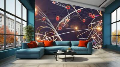 network interface 3d Wall mural