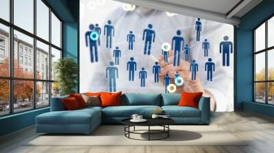 network team connection symbol lines relationship Wall mural