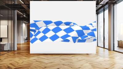 Oktoberfest background frame with bavarian white blue fabric, isolated on white. October festival Wall mural