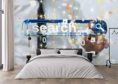 online search bar engine touch digital 3d Wall mural