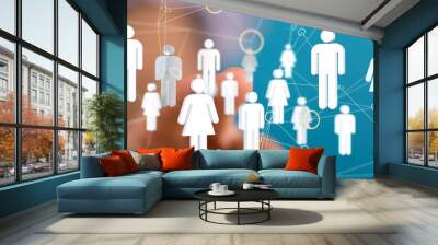 organization chart team concept networking technology. Wall mural