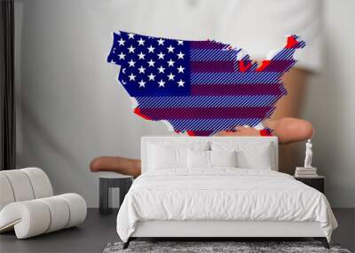 patriotic usa flag map concept digital Wall mural