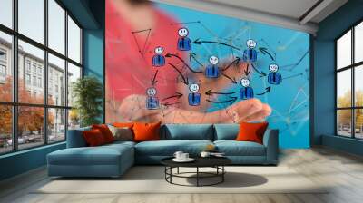 people network structure HR - Human resources management and recruitment - neural network exposure digital Wall mural