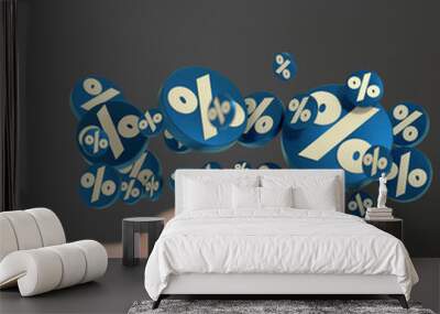 Percent sign 3d symbol modern in hand Wall mural