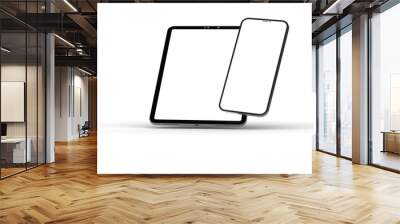 Photo Black tablet computer with blank 3d Wall mural