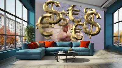 Price with currency symbols. Business concept. Wall mural