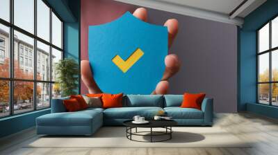 protection sign shield safe concept Wall mural