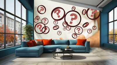 Question mark and concept of science and technology. Wall mural