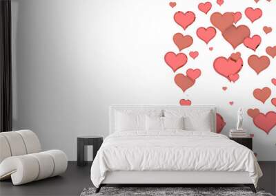 realistic isolated heart confetti on the transparent background for decoration and covering. Wall mural