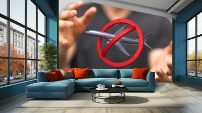 Restrictions ban on import goods. Sanctions, trade embargo. Isolation quarantine. . Wall mural