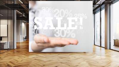 SALE CONCEPT DIGITAL in hand Wall mural