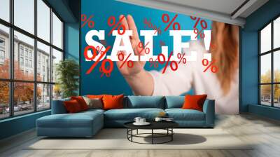 SALE CONCEPT DIGITAL in hand Wall mural