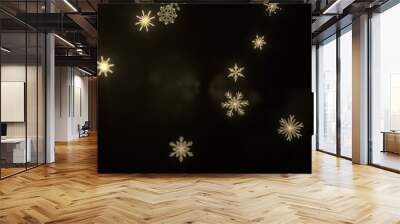 Snowflakes - Christmas Card - Snowflakes Of Paper In Frame Wall mural