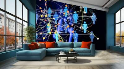 Social Media Circles modern Network Wall mural