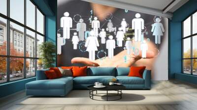 social network and leadership as concept.You need resource Wall mural