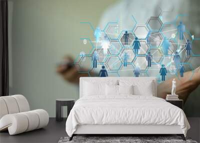 Social networking scheme - Mixed media Wall mural