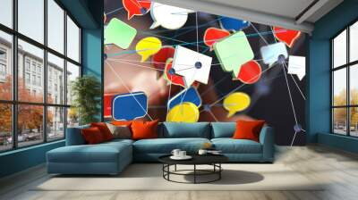 speech bubbles, communication concept 3d Wall mural