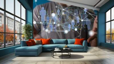 sphere network structure - abstract design connection design Wall mural