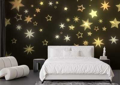 Stellar Christmas Symphony: Exquisite 3D Illustration of Falling Stars in Harmonious Motion for the Holidays Wall mural