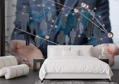 Structure of world economy, communication network global Wall mural