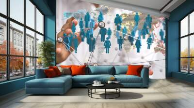 Structure of world economy, communication network global Wall mural