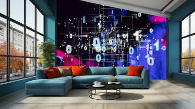 Technology background. Big data concept Wall mural