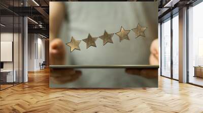 touching technology interface with ranking stars Wall mural