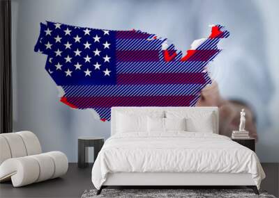 usa america map flag concept banner Wall mural