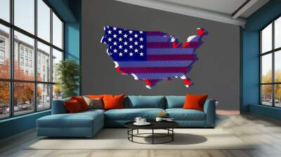 usa america map flag concept banner Wall mural