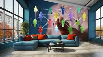 videoconference group of people talking in social network Wall mural