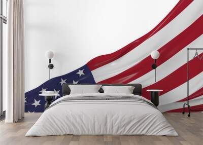 Waving flag of United States - Flag of America - 3D illustration Wall mural