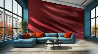 Сovered with a red cloth background Wall mural