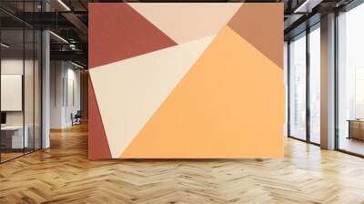 Abstract geometric paper texture cardboard background. Beige brown yellow white pastel trendy colors Wall mural