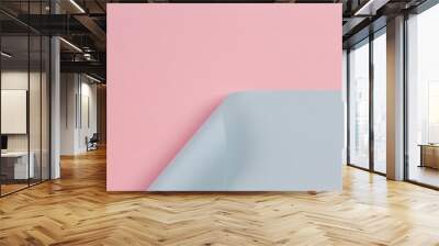 Abstract geometric shape pastel pink and blue color paper background Wall mural