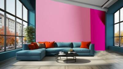 Abstract geometric shape pink magenta red color paper background Wall mural