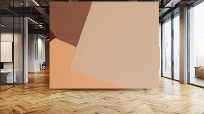 Color papers geometry composition banner background with beige, light brown and dark brown tones. Wall mural