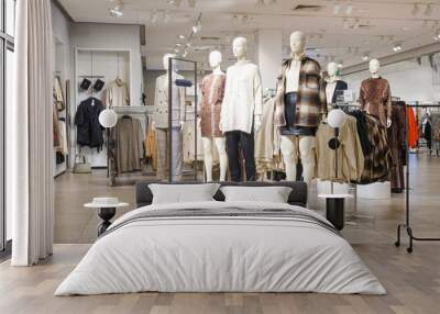 Modern fashionable brand interior of clothing store inside shopping center Wall mural