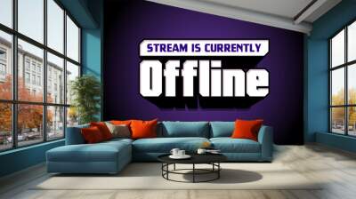 clean offline streaming text style, with long shadow vector illustration Wall mural