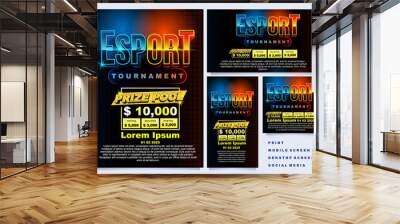 esport tournament promotional template material. various size. vector illustration Wall mural