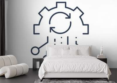 Digital transformation . Vector linear icon on a white background. Wall mural