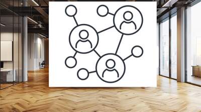 Networks. Business Connections. Social Media. Vector linear icon on a white background. Wall mural