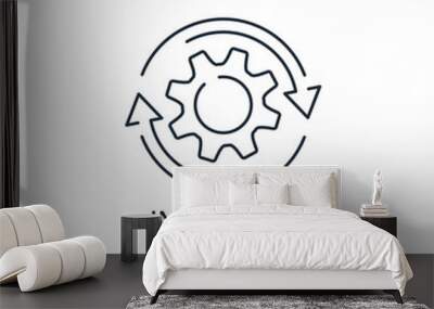 Process initiator. Reset Setting , Initialize , Default Value. Vector linear icon isolated on white background. Wall mural