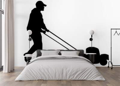 Man With Lawnmover Wall mural