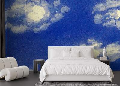 Seamless indigo blue animal print paper fabric Wall mural