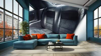 rear leather seats of a coupe convertible car. luxury car interior. Wall mural