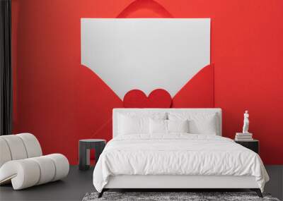 valentines day love letter Flat lay background Wall mural